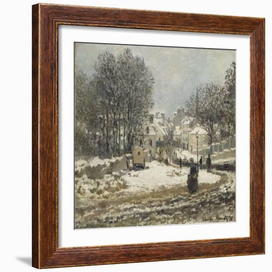 L'entrée de la Grande-Rue à Argenteuil, l'hiver-Claude Monet-Framed Giclee Print