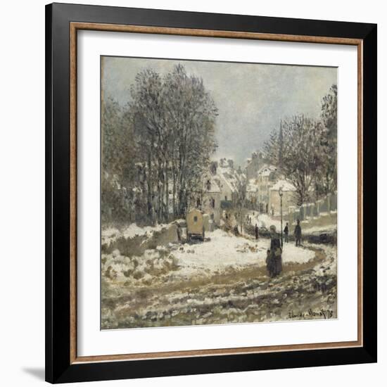 L'entrée de la Grande-Rue à Argenteuil, l'hiver-Claude Monet-Framed Giclee Print