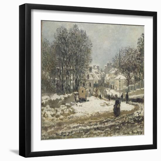 L'entrée de la Grande-Rue à Argenteuil, l'hiver-Claude Monet-Framed Giclee Print