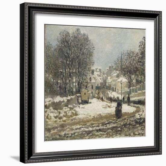 L'entrée de la Grande-Rue à Argenteuil, l'hiver-Claude Monet-Framed Giclee Print