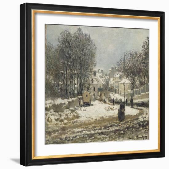 L'entrée de la Grande-Rue à Argenteuil, l'hiver-Claude Monet-Framed Giclee Print