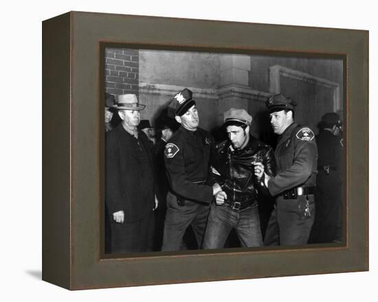 L'Equipee Sauvage THE WILD ONE by Laszlo Benedek with Marlon Brando, 1953 (b/w photo)-null-Framed Stretched Canvas