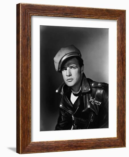 L'Equipee Sauvage THE WILD ONE by Laszlo Benedek with Marlon Brando, 1953 (b/w photo)-null-Framed Photo