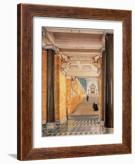 L'escalier Principal Et Le Vestibule Du Nouvel Ermitage De Saint Petersbourg (The Main Staircase An-Konstantin Andreyevich Ukhtomsky-Framed Giclee Print