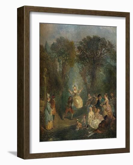 'L'Escarpolette', c1710-Jean-Antoine Watteau-Framed Giclee Print