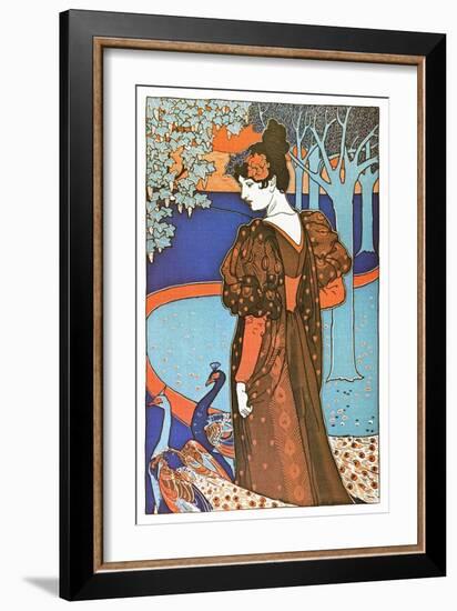 L'Estampe Moderne: La Femme Au Paon-Louis John Rhead-Framed Art Print