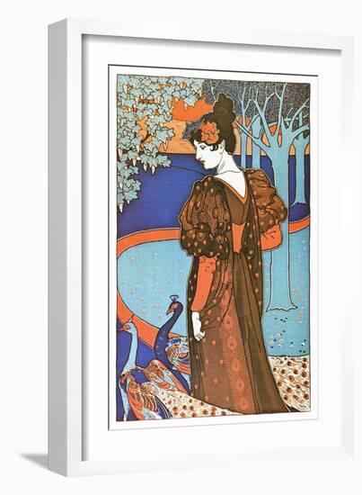 L'Estampe Moderne: La Femme Au Paon-Louis John Rhead-Framed Art Print