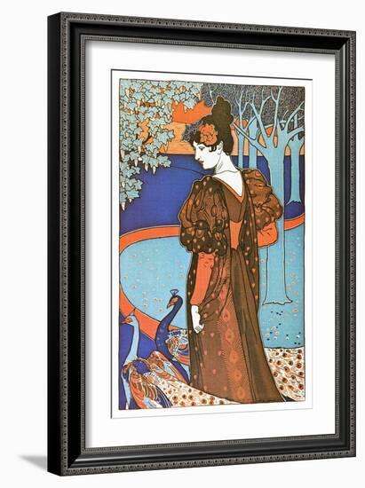 L'Estampe Moderne: La Femme Au Paon-Louis John Rhead-Framed Art Print