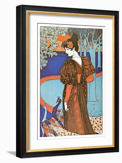 L'Estampe Moderne: La Femme Au Paon-Louis John Rhead-Framed Art Print