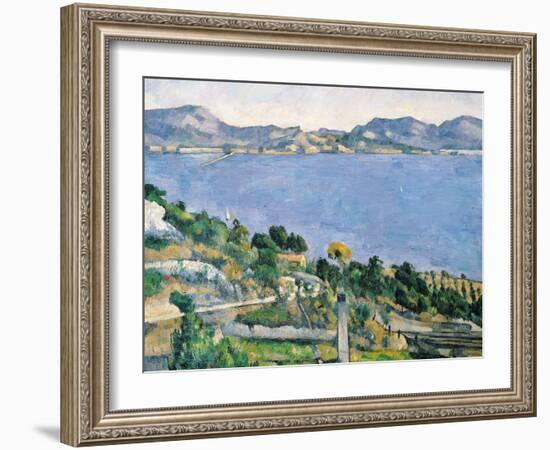L'Estaque, View of the Bay of Marseilles, circa 1878-79-Paul C?zanne-Framed Giclee Print