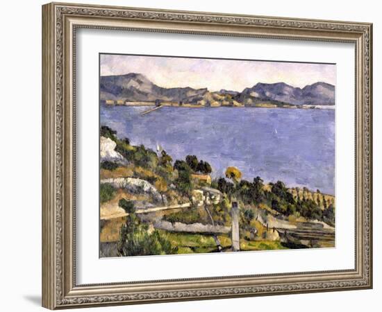 L'Estaque vue du golfe de Marseille-Paul Cézanne-Framed Giclee Print