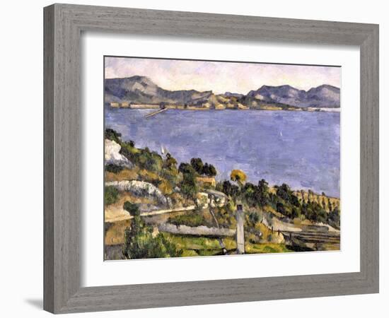 L'Estaque vue du golfe de Marseille-Paul Cézanne-Framed Giclee Print