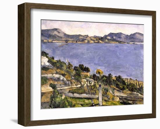 L'Estaque vue du golfe de Marseille-Paul Cézanne-Framed Giclee Print