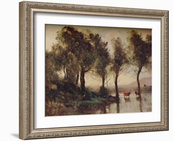 'L'Etang', (The Ponds), 19th century, (1910)-Jean-Baptiste-Camille Corot-Framed Giclee Print