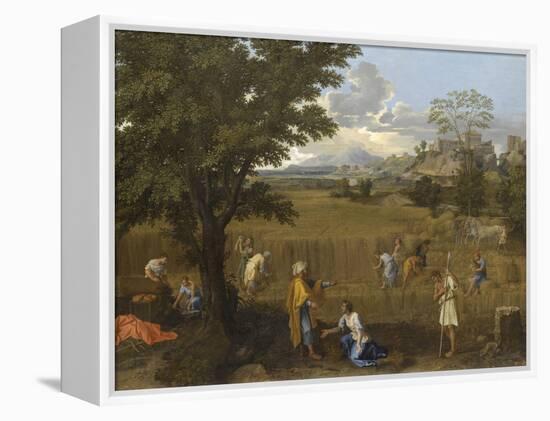 L'Eté ou Ruth et Booz-Nicolas Poussin-Framed Premier Image Canvas