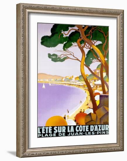 L'Ete sur la Cote d'azur-Roger Broders-Framed Art Print