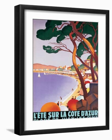 L'Ete sur la Cote d'azur-Roger Broders-Framed Art Print