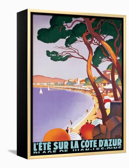 L'Ete sur la Cote d'azur-Roger Broders-Framed Stretched Canvas