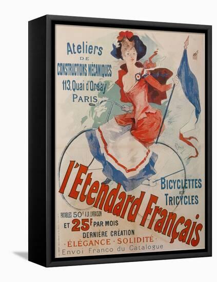 L'Etendard Français Bicycles-Jules Chéret-Framed Premier Image Canvas