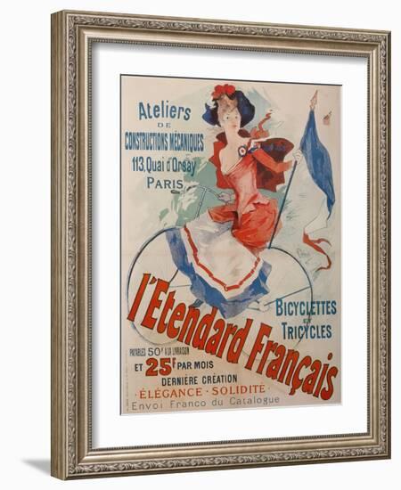 L'Etendard Français Bicycles-Jules Chéret-Framed Giclee Print