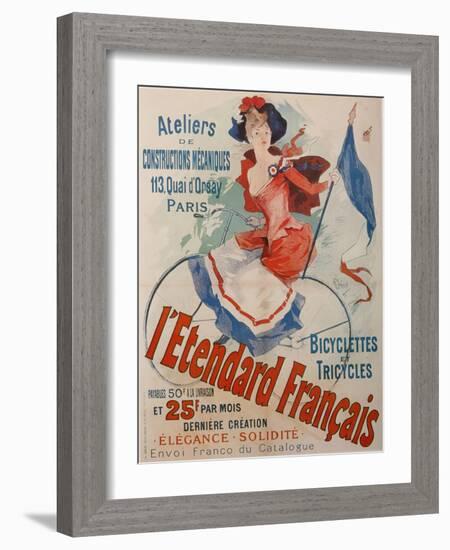 L'Etendard Français Bicycles-Jules Chéret-Framed Giclee Print