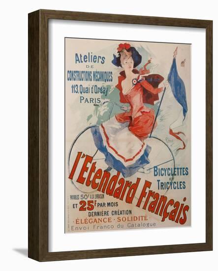 L'Etendard Français Bicycles-Jules Chéret-Framed Giclee Print