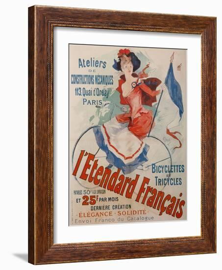 L'Etendard Français Bicycles-Jules Chéret-Framed Giclee Print