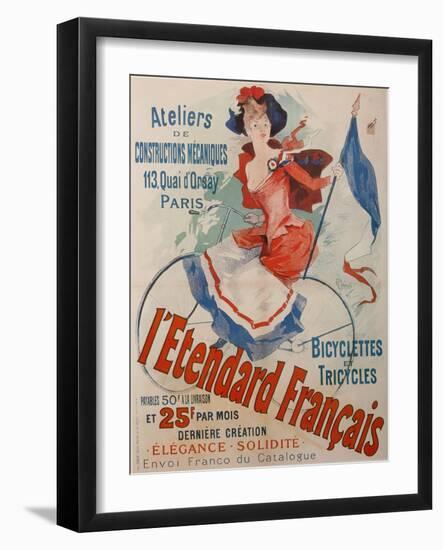 L'Etendard Français Bicycles-Jules Chéret-Framed Giclee Print