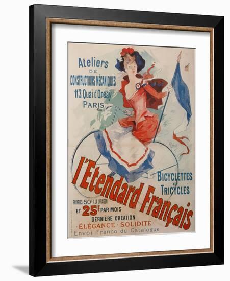 L'Etendard Français Bicycles-Jules Chéret-Framed Giclee Print