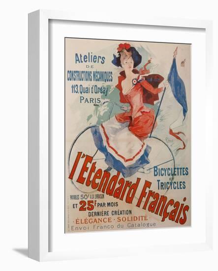 L'Etendard Français Bicycles-Jules Chéret-Framed Giclee Print