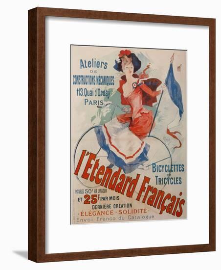 L'Etendard Français Bicycles-Jules Chéret-Framed Giclee Print