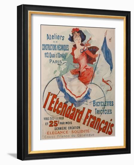 L'Etendard Français Bicycles-Jules Chéret-Framed Giclee Print