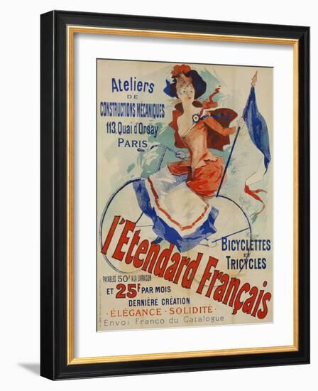 L'Etendard Francais Poster Bu Jules Cheret-null-Framed Giclee Print