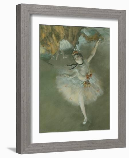 L'Etoile Ou Danseuse Sur Scene, the Star or Dancer on Stage, Pastel, C. 1876, Detail-Edgar Degas-Framed Giclee Print