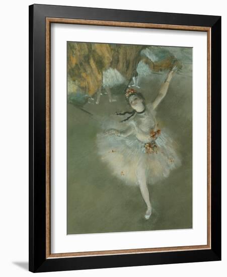 L'Etoile Ou Danseuse Sur Scene, the Star or Dancer on Stage, Pastel, C. 1876, Detail-Edgar Degas-Framed Giclee Print