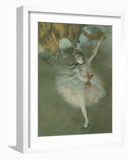 L'Etoile Ou Danseuse Sur Scene, the Star or Dancer on Stage, Pastel, C. 1876, Detail-Edgar Degas-Framed Giclee Print