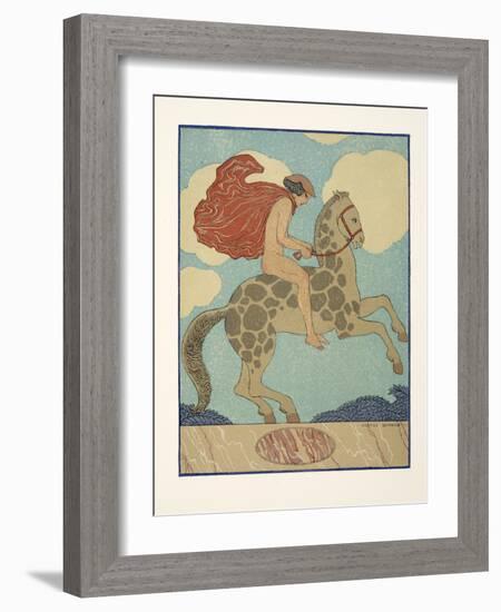 L'etranger, Illustration from Les Chansons De Bilitis, by Pierre Louys, Pub. 1922 (Pochoir Print)-Georges Barbier-Framed Giclee Print