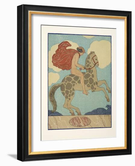 L'etranger, Illustration from Les Chansons De Bilitis, by Pierre Louys, Pub. 1922 (Pochoir Print)-Georges Barbier-Framed Giclee Print