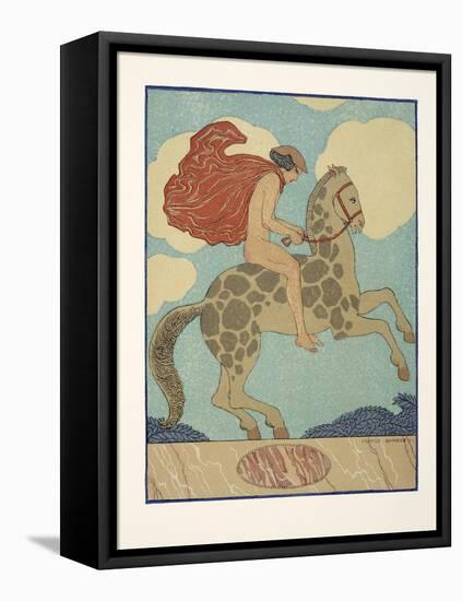 L'etranger, Illustration from Les Chansons De Bilitis, by Pierre Louys, Pub. 1922 (Pochoir Print)-Georges Barbier-Framed Premier Image Canvas