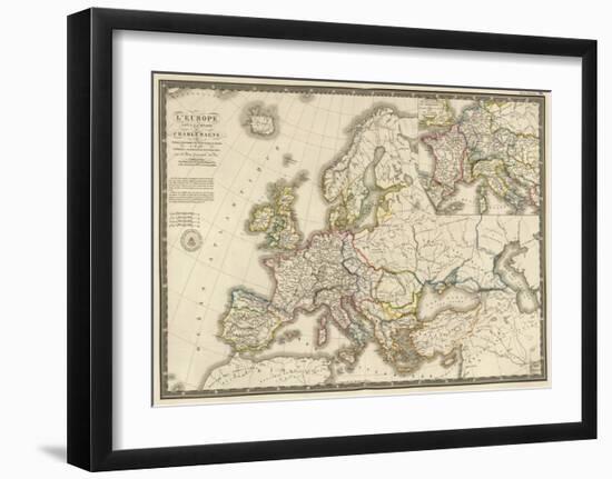 L'Europe sous l'Empire de Charlemagne, c.1826-Adrien Hubert Brue-Framed Art Print