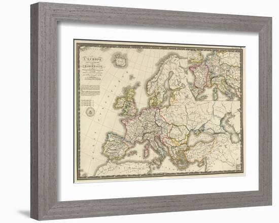 L'Europe sous l'Empire de Charlemagne, c.1826-Adrien Hubert Brue-Framed Art Print