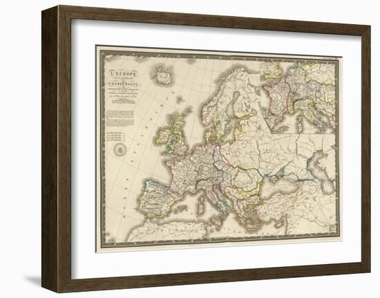 L'Europe sous l'Empire de Charlemagne, c.1826-Adrien Hubert Brue-Framed Art Print