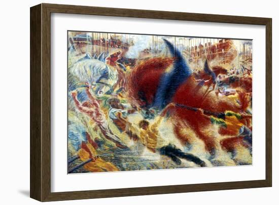 L'Eveil De La Cite (The City Awakes), 1910-Umberto Boccioni-Framed Giclee Print