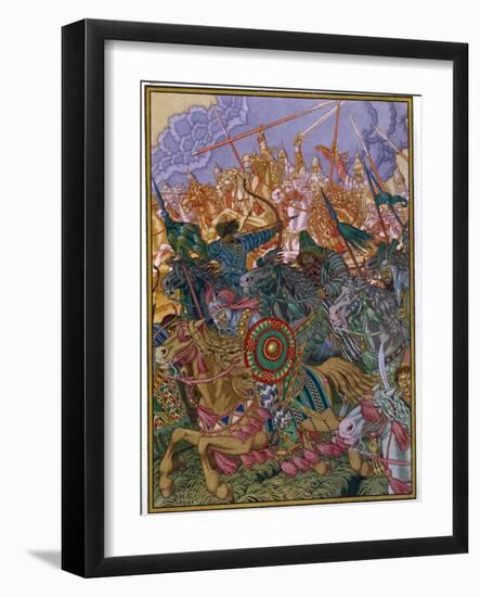 L'expulsion Du Khan Batou (Vers 1205-1255) (The Expulsion of Batu Khan). Batou, Chef Tartaro Mongol-Ivan Bilibin-Framed Giclee Print