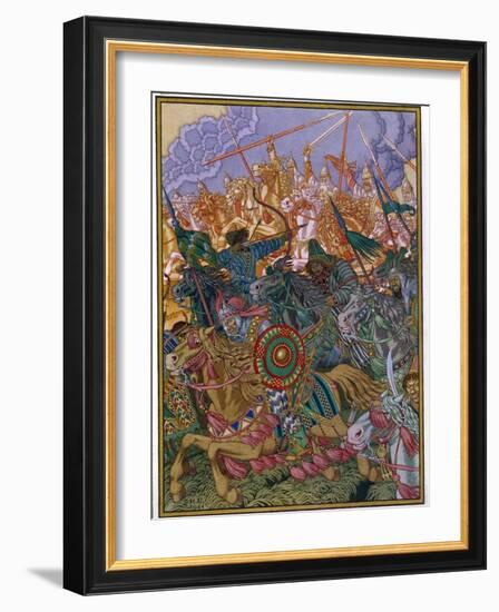 L'expulsion Du Khan Batou (Vers 1205-1255) (The Expulsion of Batu Khan). Batou, Chef Tartaro Mongol-Ivan Bilibin-Framed Giclee Print