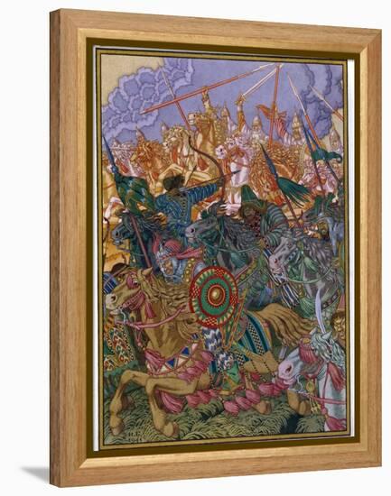 L'expulsion Du Khan Batou (Vers 1205-1255) (The Expulsion of Batu Khan). Batou, Chef Tartaro Mongol-Ivan Bilibin-Framed Premier Image Canvas