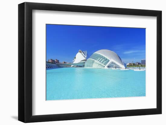 L'Hemisferic and Reina Sofia Arts Palace, City of Arts and Sciences, Valencia, Spain-Marco Simoni-Framed Photographic Print