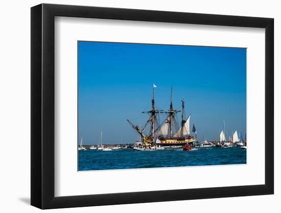 L'Hermione ship in the estuary of Charente, Charente-Maritime, Poitou-Charentes, France-null-Framed Photographic Print