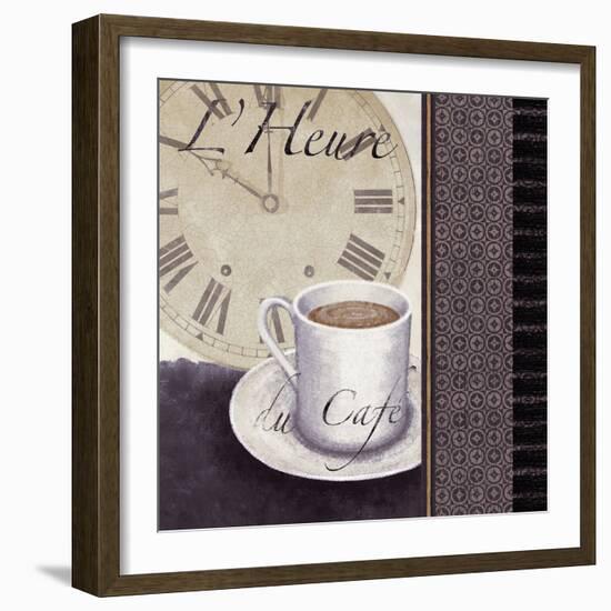 L'heure Du Cafe'-Linda Wood-Framed Giclee Print