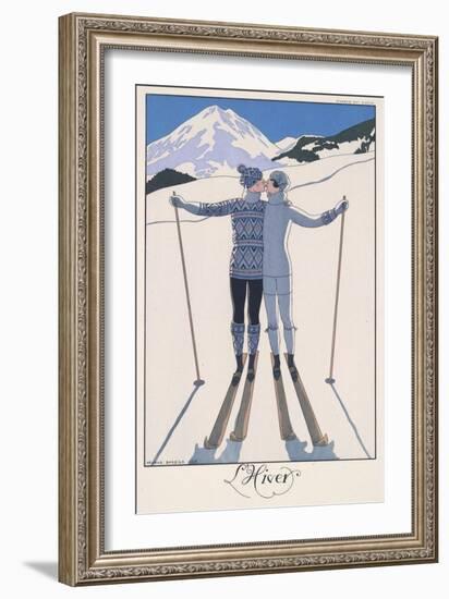 L'Hiver (Winter)-Georges Barbier-Framed Premium Giclee Print